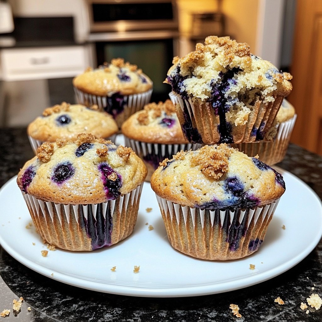 Bakery Style Blueberry Muffins