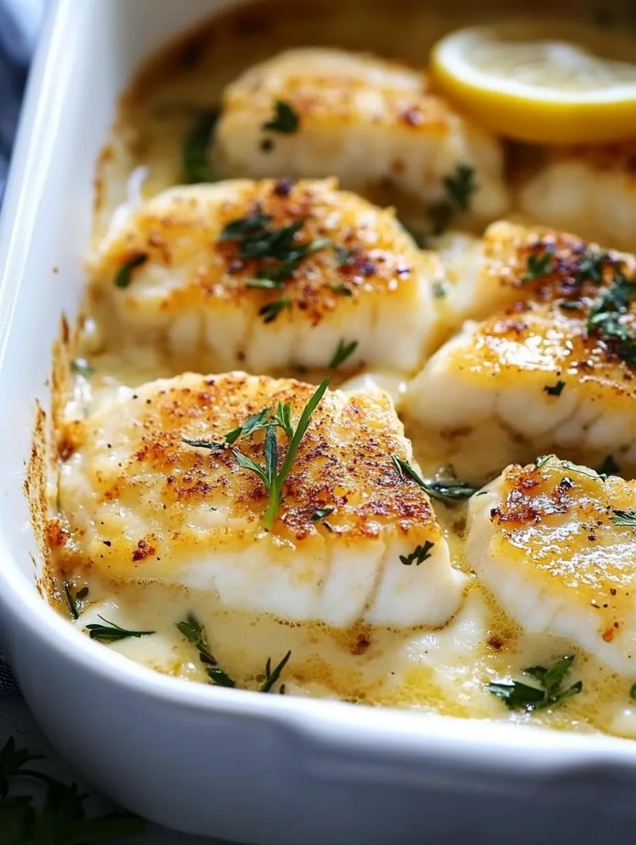 Baked Cod in Coconut Lemon Cream Sauce