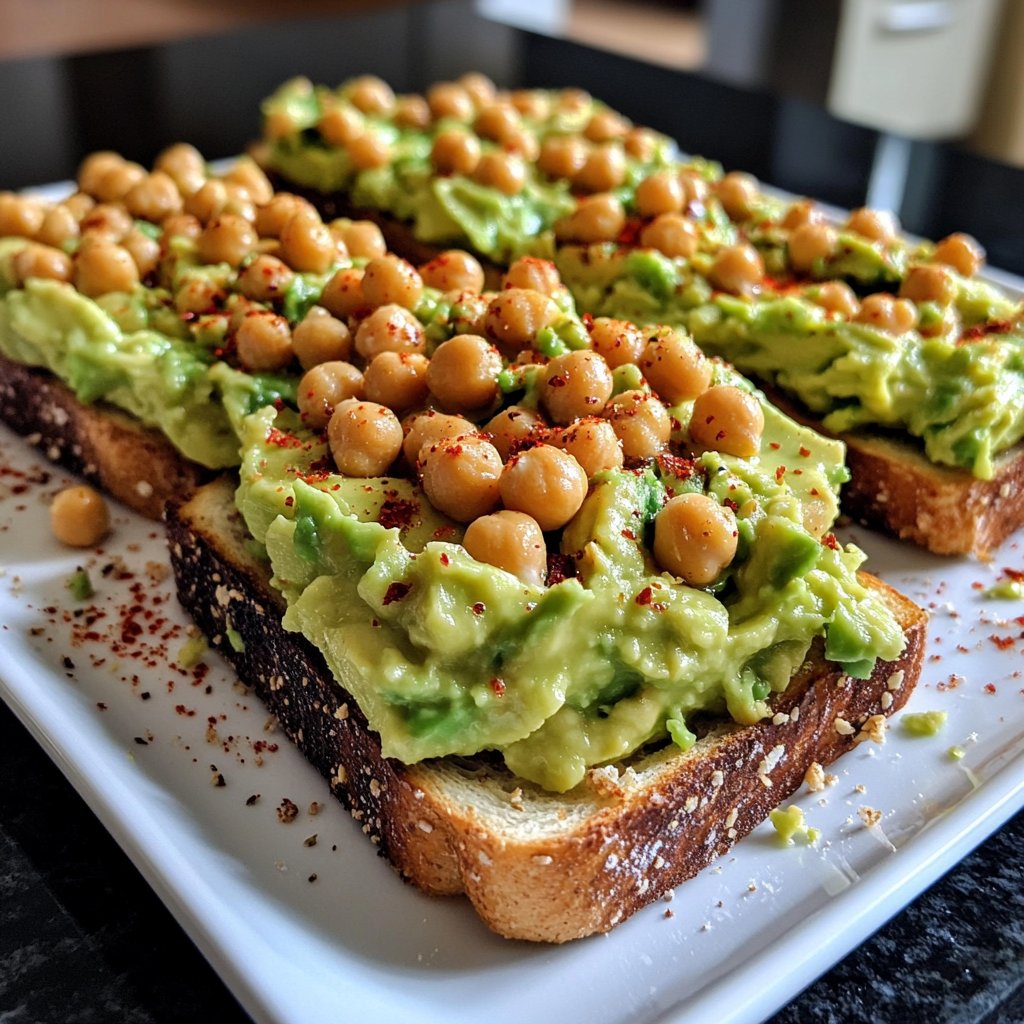 Healthy Lunch Avocado Chickpea Toast