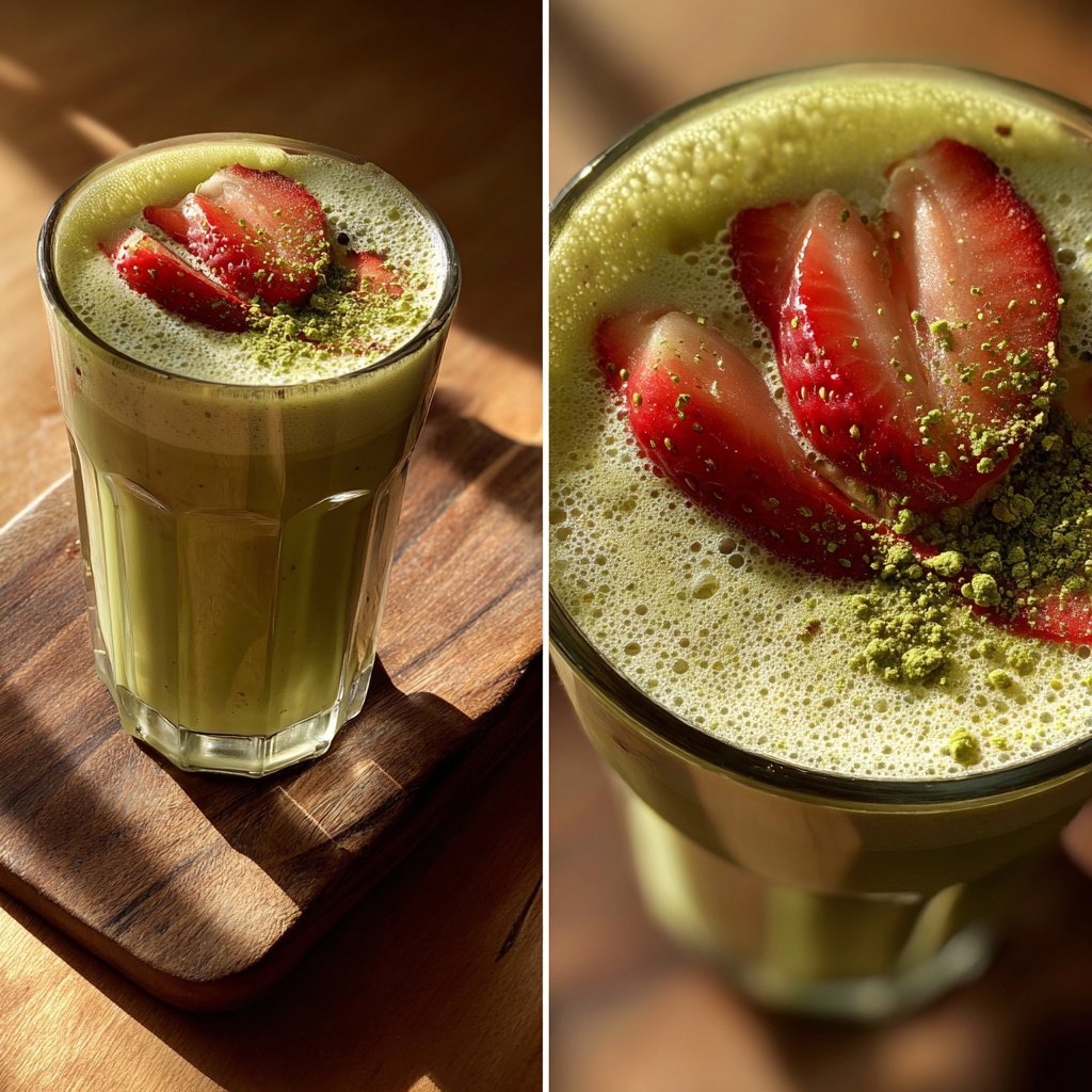 Iced Strawberry Matcha Latte Recipe