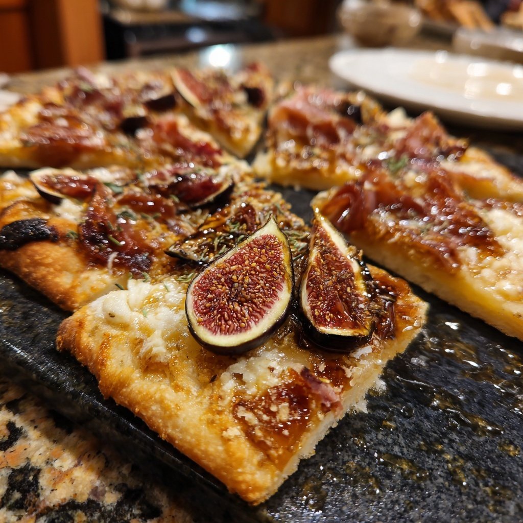 Flatbread with Fig, Prosciutto, and Honey