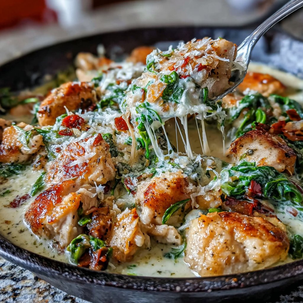 Creamy Chicken And Spinach Skillet