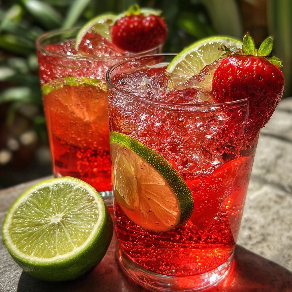 Strawberry Lime Spring Drink